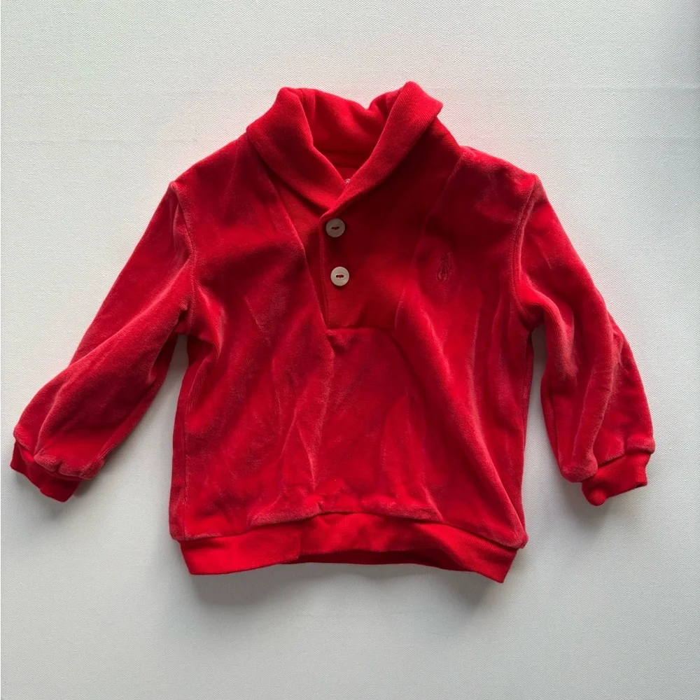 Kids' Ralph Lauren Velvet Red Matching Set Size 9 Months